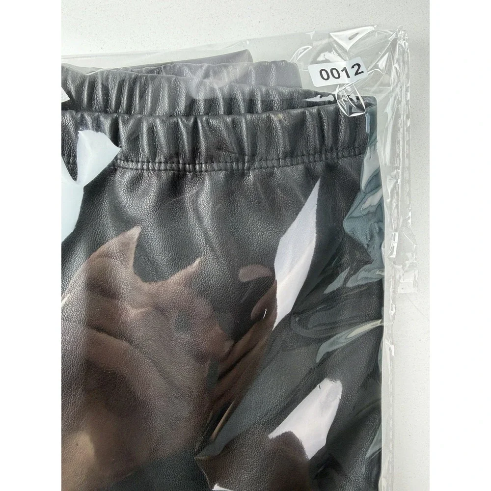 Splendid Girls Faux Leather Leggings Kids Size 14 Black Pull On Stretch NWT